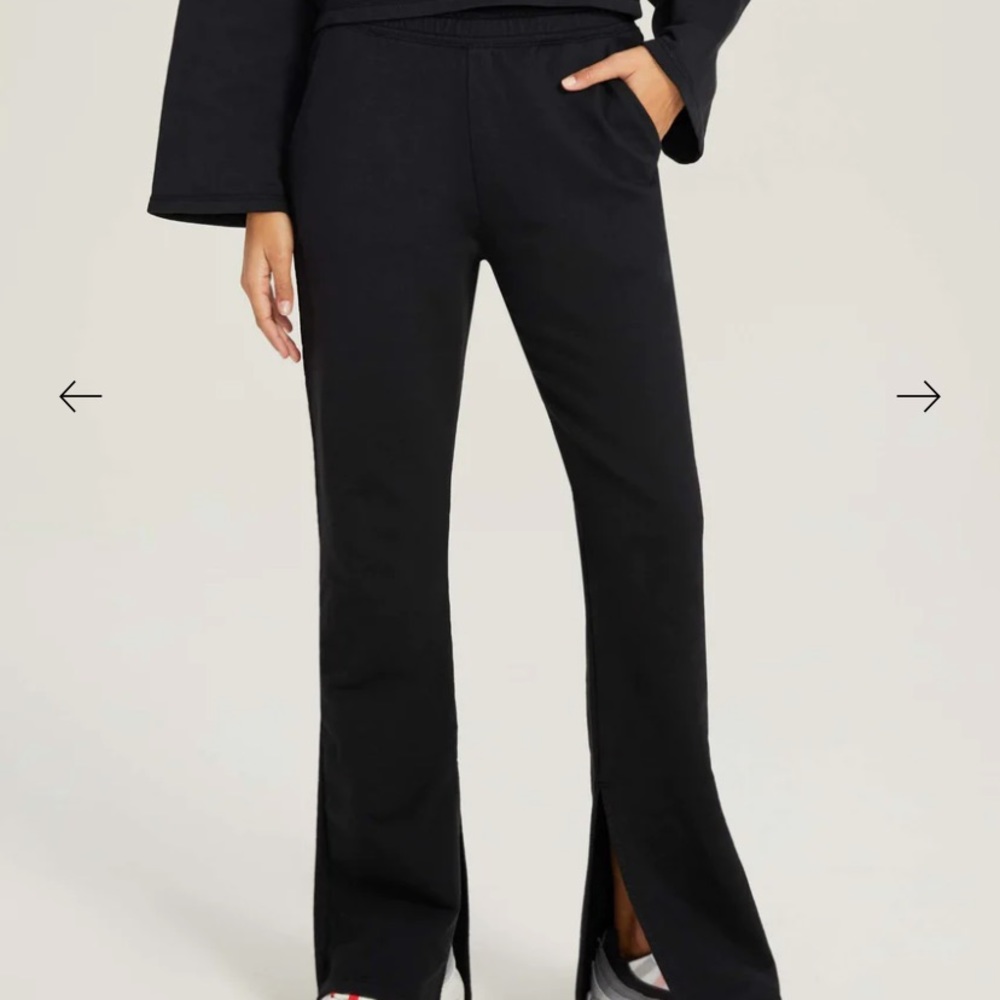 Something Navy wide leg sweatpants with slits